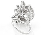White Cubic Zirconia Rhodium Over Sterling Silver Ring 1.93ctw