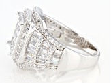 White Cubic Zirconia Rhodium Over Sterling Silver Ring 3.91ctw