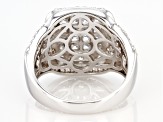 White Cubic Zirconia Rhodium Over Sterling Silver Ring 3.91ctw