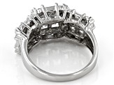 White Cubic Zirconia Rhodium Over Sterling Silver Ring 2.15ctw
