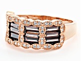 Mocha And White Cubic Zirconia 18K Rose Gold Over Sterling Silver Ring 2.31ctw