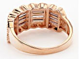 Mocha And White Cubic Zirconia 18K Rose Gold Over Sterling Silver Ring 2.31ctw