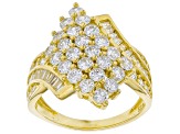 White Cubic Zirconia 18K Yellow Gold Over Sterling Silver Ring 3.51ctw