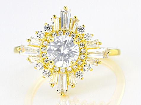 White Cubic Zirconia 18K Yellow Gold Over Sterling Silver Ring 2.58ctw