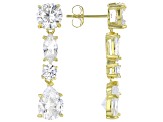 White Cubic Zirconia 18K Yellow Gold Over Sterling Silver Earrings 9.69ctw