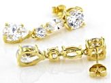 White Cubic Zirconia 18K Yellow Gold Over Sterling Silver Earrings 9.69ctw