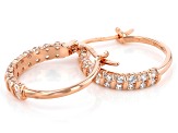 White Cubic Zirconia 18K Rose Gold Over Sterling Silver Hoop Earrings 1.36ctw