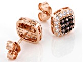Brown And White Cubic Zirconia 18K Rose Gold Over Sterling Silver Earrings 0.72ctw