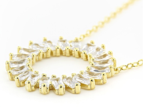 White Cubic Zirconia 18K Yellow Gold Over Sterling Silver Necklace 2.70ctw