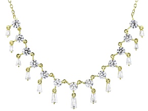 White Cubic Zirconia 18K Yellow Gold Over Sterling Silver Necklace 6.94ctw