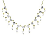 White Cubic Zirconia 18K Yellow Gold Over Sterling Silver Necklace 6.94ctw