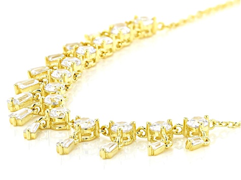 White Cubic Zirconia 18K Yellow Gold Over Sterling Silver Necklace 6.94ctw