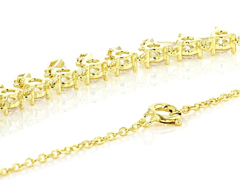 White Cubic Zirconia 18K Yellow Gold Over Sterling Silver Necklace 6.94ctw
