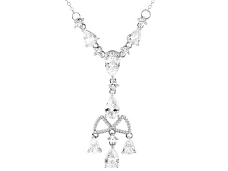 White Cubic Zirconia Rhodium Over Sterling Silver Necklace 5.28ctw