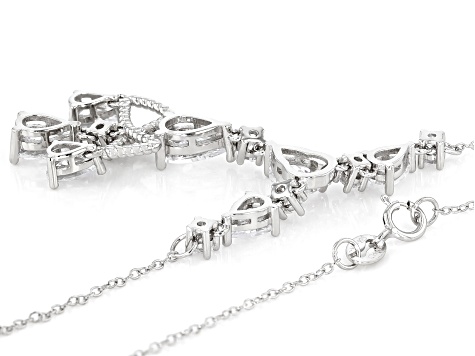 White Cubic Zirconia Rhodium Over Sterling Silver Necklace 5.28ctw