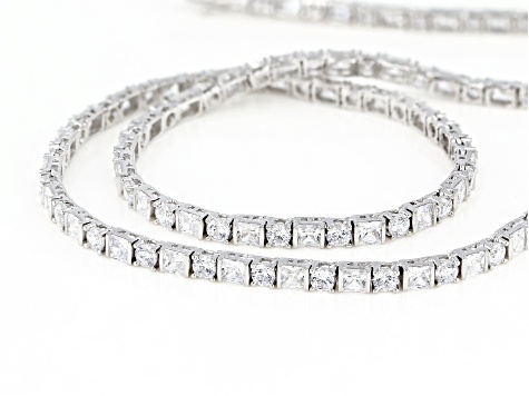 jtv rhodium 03ctw cubic zirconia tennis sterling necklace silver list jewelry