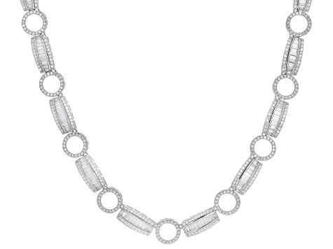 White Cubic Zirconia Rhodium Over Sterling Silver Necklace 8.65ctw