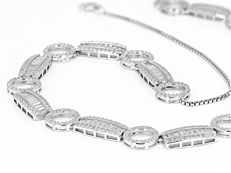 White Cubic Zirconia Rhodium Over Sterling Silver Necklace 8.65ctw