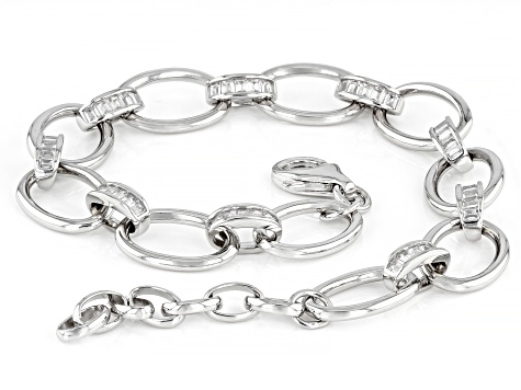 White Cubic Zirconia Rhodium Over Sterling Silver Bracelet 2.70ctw