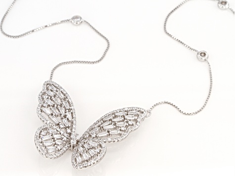 Petite Diamond Butterfly Necklace - 14K White Gold – Dandelion Jewelry