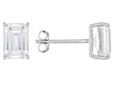 White Cubic Zirconia Rhodium Over Sterling Silver Ring With Band And Earrings 8.68ctw