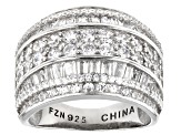 White Cubic Zirconia Rhodium Over Sterling Silver Ring 4.83ctw