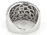 White Cubic Zirconia Rhodium Over Sterling Silver Ring 4.83ctw