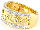 White Cubic Zirconia Rhodium And 18K Yellow Gold Over Sterling Silver Band Ring 1.26ctw