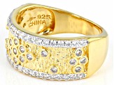 White Cubic Zirconia Rhodium And 18K Yellow Gold Over Sterling Silver Band Ring 1.26ctw