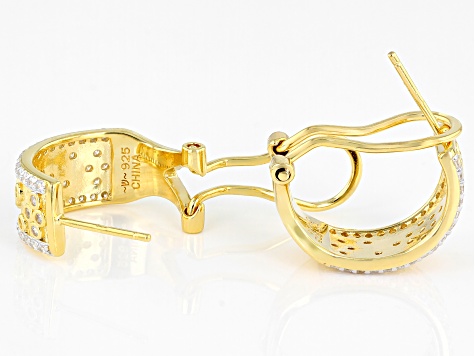 White Cubic Zirconia Rhodium And 18K Yellow Gold Over Sterling Silver Earrings 1.27ctw