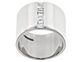 White Cubic Zirconia Rhodium Over Sterling Silver Ring 0.46ctw