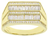 White Cubic Zirconia 18K Yellow Gold Over Sterling Men's Ring 2.01ctw