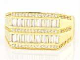 White Cubic Zirconia 18K Yellow Gold Over Sterling Men's Ring 2.01ctw