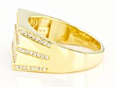 White Cubic Zirconia 18K Yellow Gold Over Sterling Men's Ring 2.01ctw