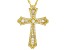 White Cubic Zirconia 18k Yellow Gold Over Sterling Silver Cross Pendant With Chain 2.00ctw