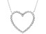 White Cubic Zirconia Rhodium Over Sterling Silver Heart Necklace 0.72ctw