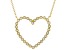 White Cubic Zirconia 18K Yellow Gold Over Sterling Silver Heart Necklace 0.72ctw