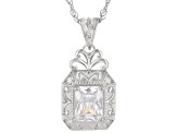 White Cubic Zirconia Rhodium Over Sterling Silver Pendant With Chain 3.61ctw