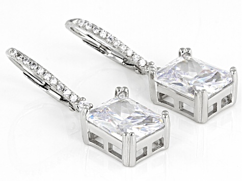 White Cubic Zirconia Rhodium Over Sterling Silver Earrings 9.78ctw