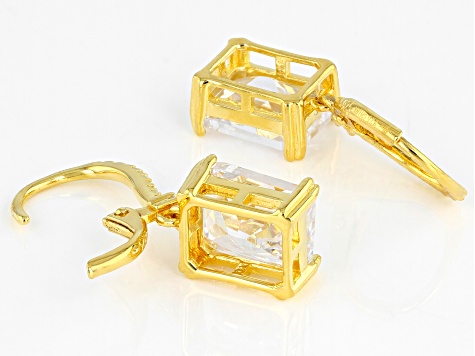White Cubic Zirconia 18K Yellow Gold Over Sterling Silver Earrings 9.78ctw