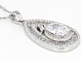 White Cubic Zirconia Rhodium Over Sterling Silver Pendant With Chain 4.86ctw