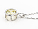 Yellow Cubic Zirconia Rhodium Over Sterling Silver Pendant With Chain 5.94ctw