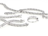 White Cubic Zirconia Rhodium Over Sterling Silver Jewelry Set 49.21ctw