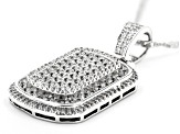 White Cubic Zirconia Rhodium Over Sterling Silver Pendant With Chain 3.26ctw