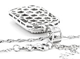 White Cubic Zirconia Rhodium Over Sterling Silver Pendant With Chain 3.26ctw