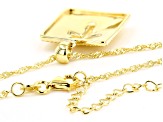 White Cubic Zirconia 18k Yellow Gold Over Sterling Silver Cross Pendant With Chain 0.02ctw