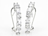 White Cubic Zirconia Rhodium Over Sterling Silver Earrings 4.32ctw