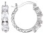 White Cubic Zirconia Rhodium Over Sterling Silver Hoop Earrings 3.11ctw