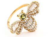 Yellow And White Cubic Zirconia 18k Yellow Gold Over Sterling Silver 2.58ctw