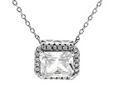 White Cubic Zirconia Platinum Over Sterling Silver Necklace 6.04ctw